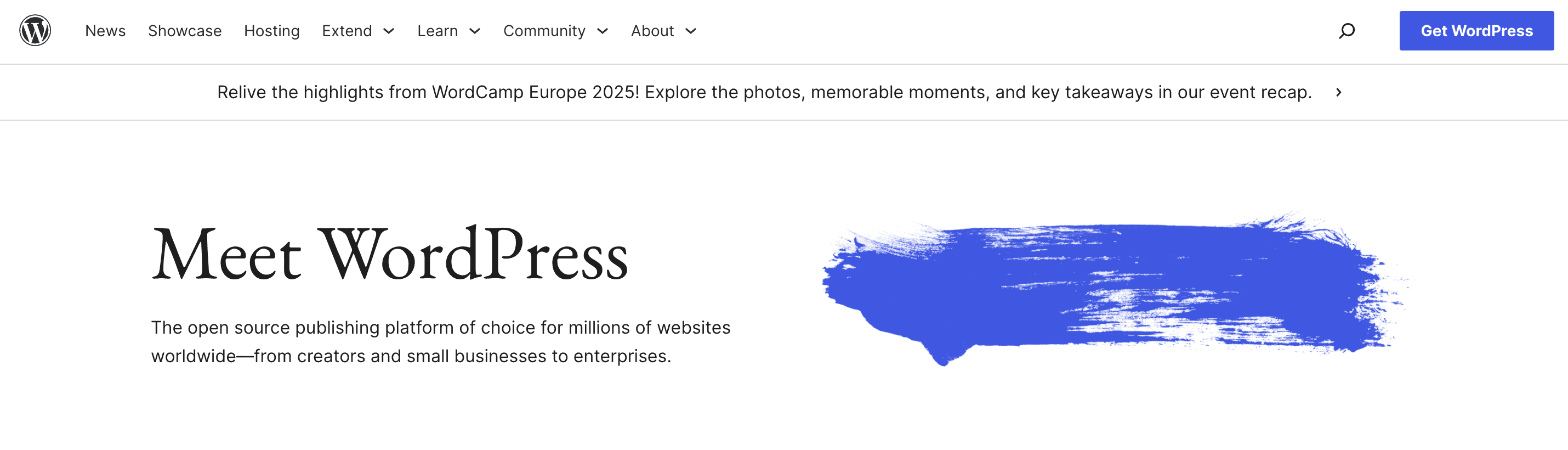 WordPress.org homepage